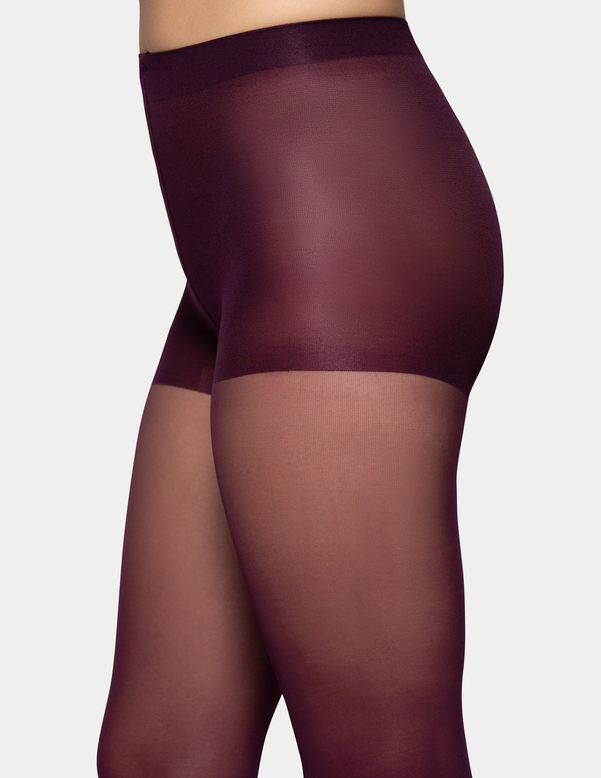 Sheer Tights with Control Top - Cabernet | Hue
