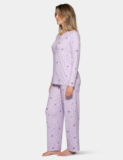 Timeless Jersey PJ Set - Pastel Lilac | Hue
