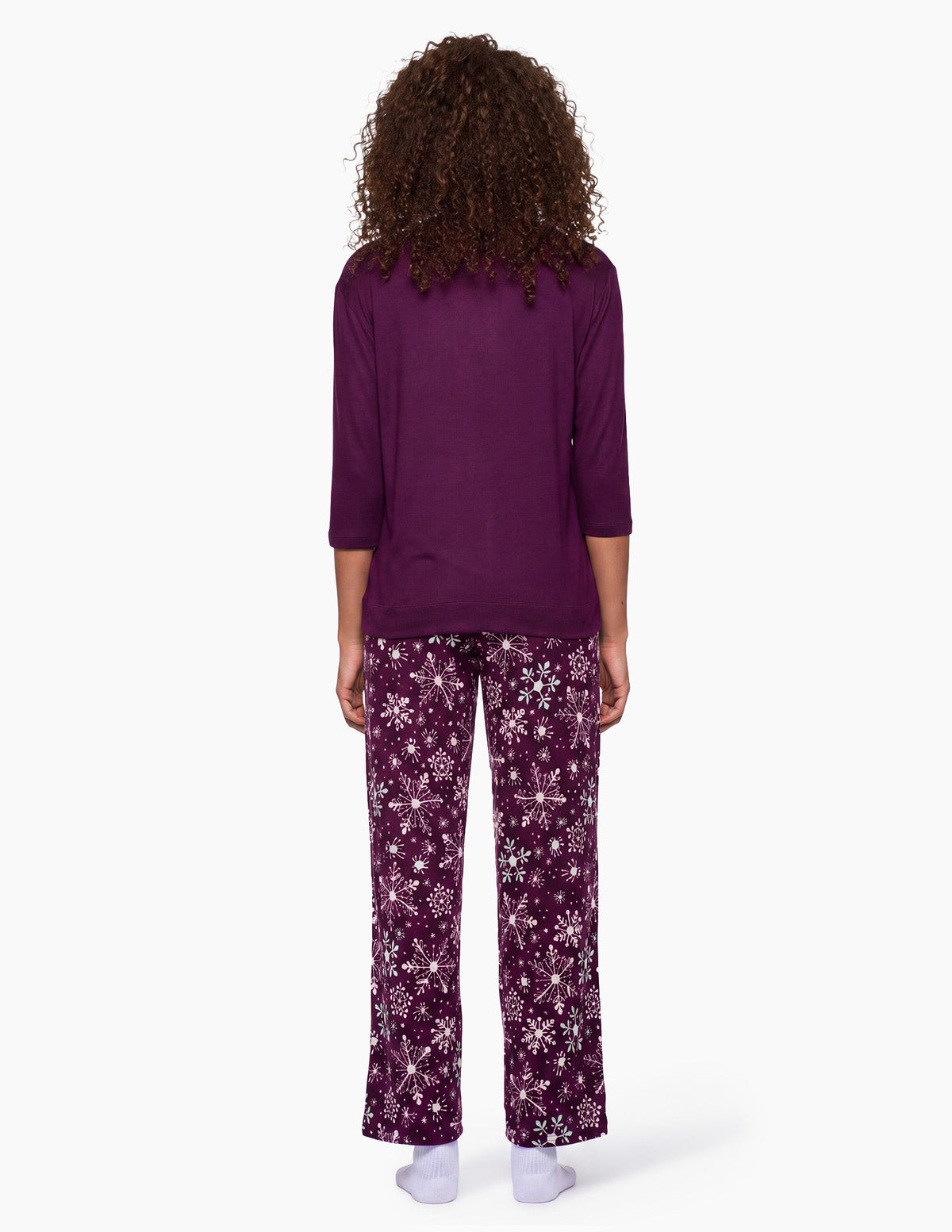 Brushed Loose Knit PJ Set - Eggplant | Hue