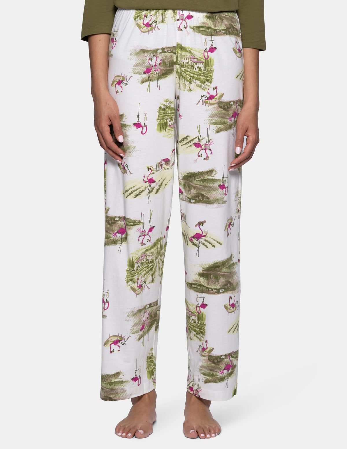 Vineyard Flamingos PJ Pant - Egret | Hue