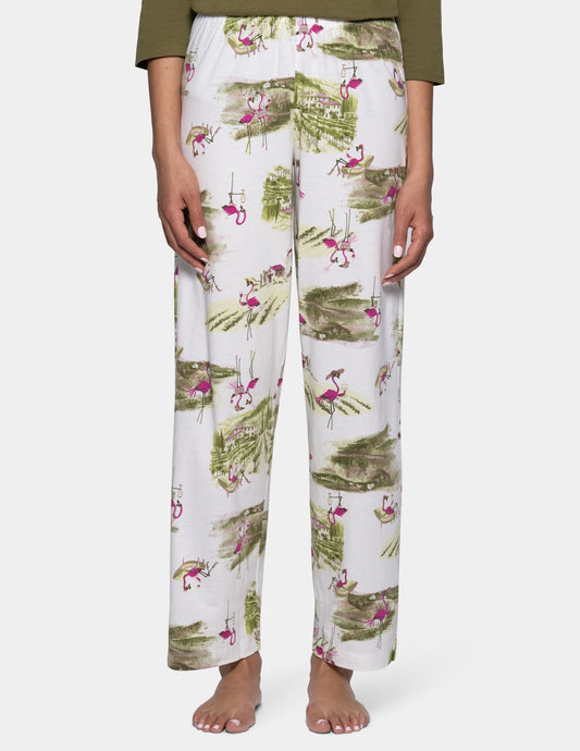 Vineyard Flamingos PJ Pant - Egret | Hue