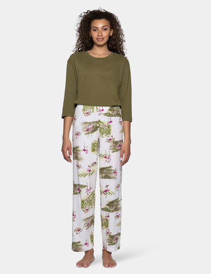 Vineyard Flamingos PJ Pant - Egret | Hue