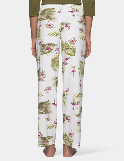Vineyard Flamingos PJ Pant - Egret | Hue