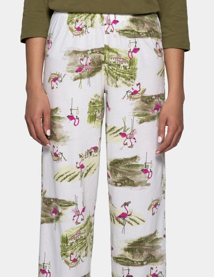 Vineyard Flamingos PJ Pant - Egret | Hue