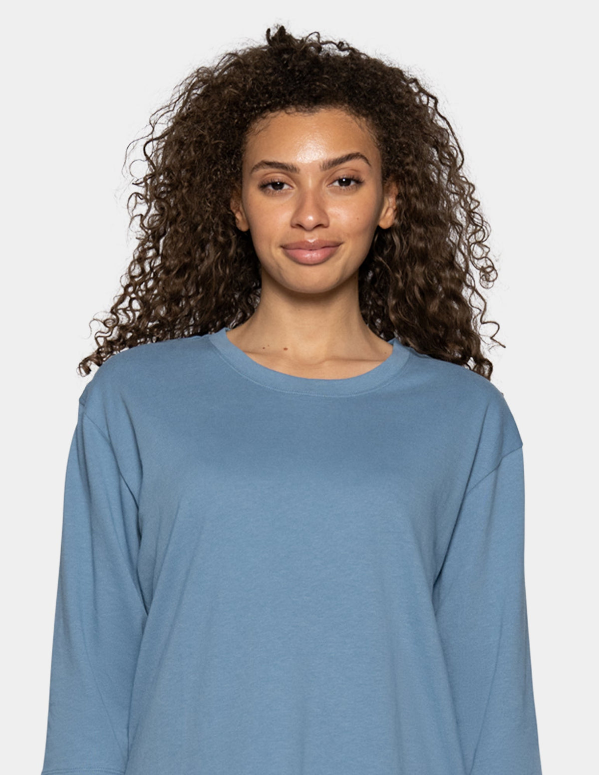 3/4 Sleeve Cotton Candied Boxy PJ Tee - Blue Heaven | Hue