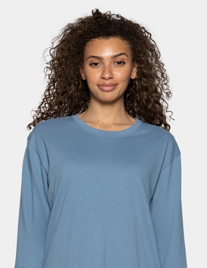 3/4 Sleeve Cotton Candied Boxy PJ Tee - Blue Heaven | Hue