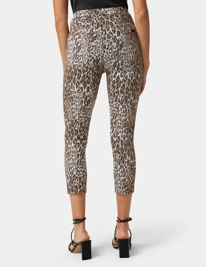 Leopard Ultra Soft Denim Capri - Brown | Hue
