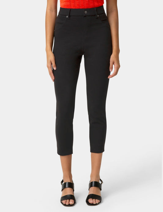 Hi-Rise Ultra Soft Denim Capri Legging - Black | Hue