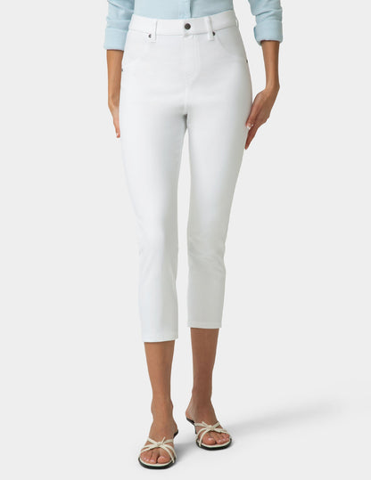 Hi-Rise Ultra Soft Denim Capri Legging - White | Hue
