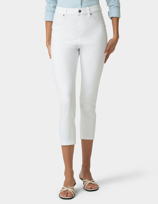 Hi-Rise Ultra Soft Denim Capri Legging - White | Hue