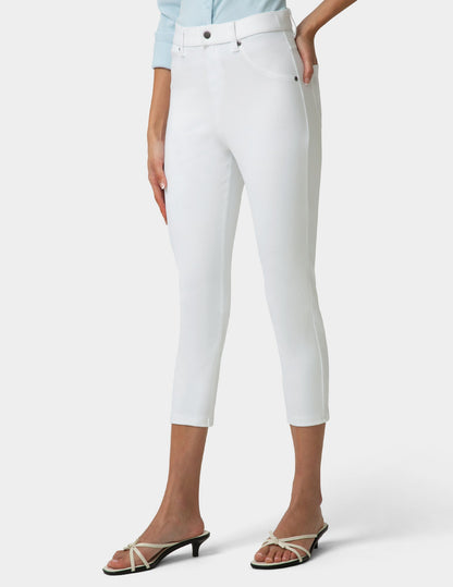Hi-Rise Ultra Soft Denim Capri Legging - White | Hue