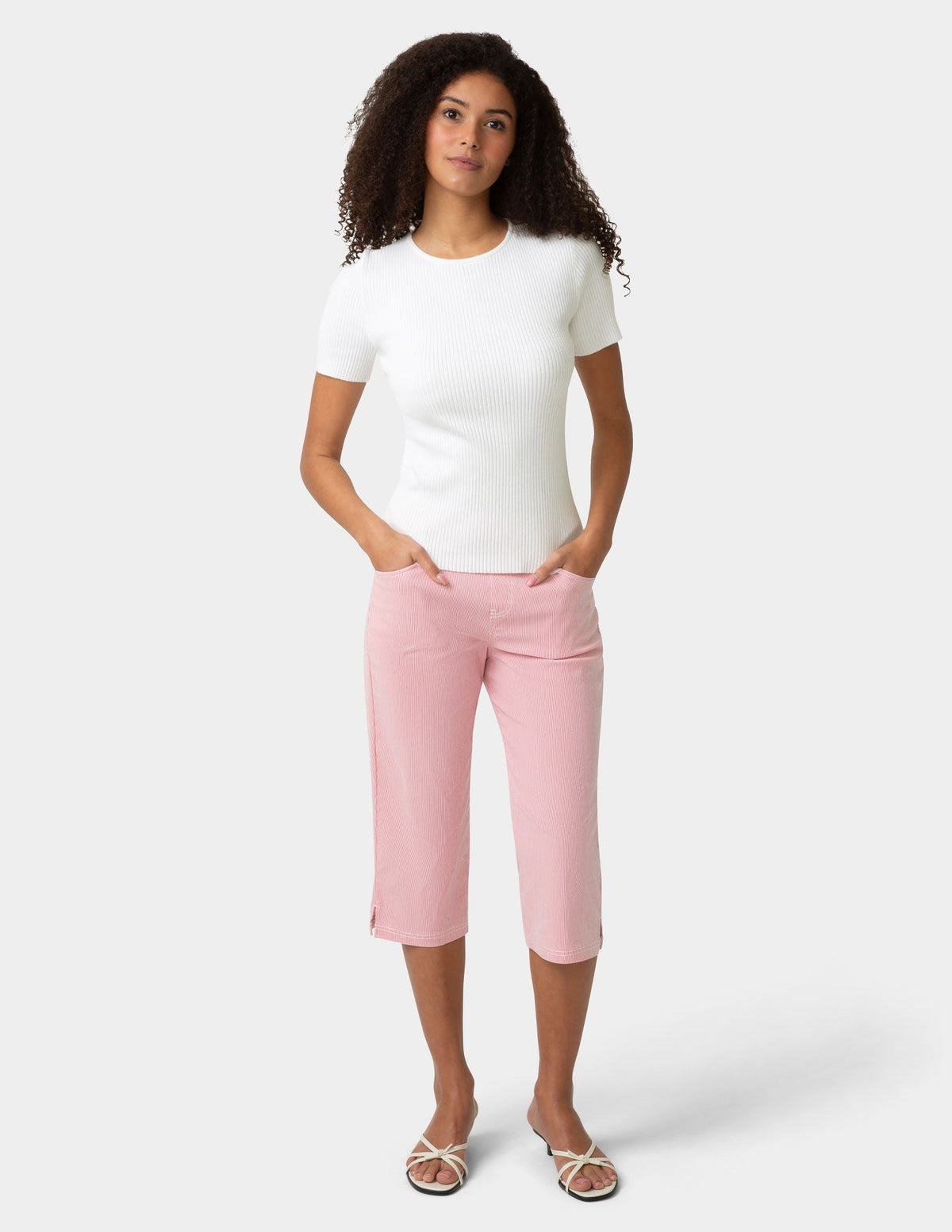 Spring Stripe Pedal Pusher - Slate Rose | Hue