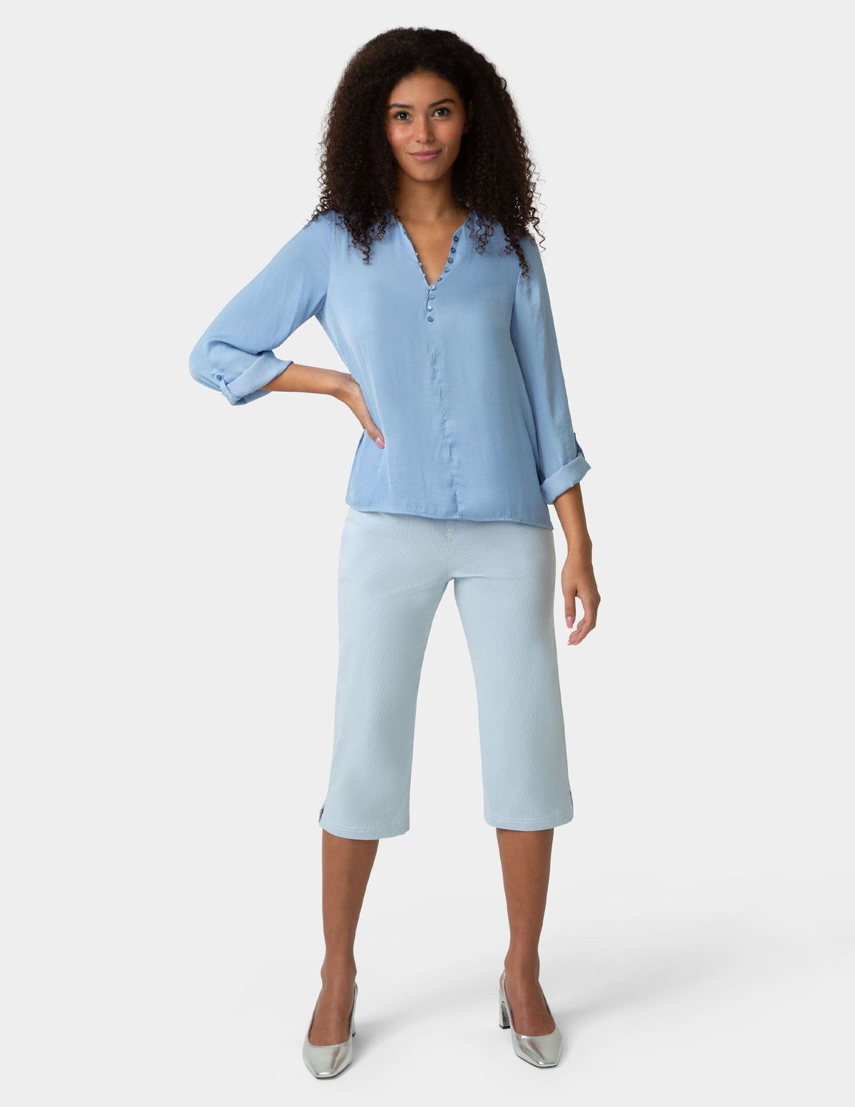 Spring Stripe Pedal Pusher - Blue | Hue