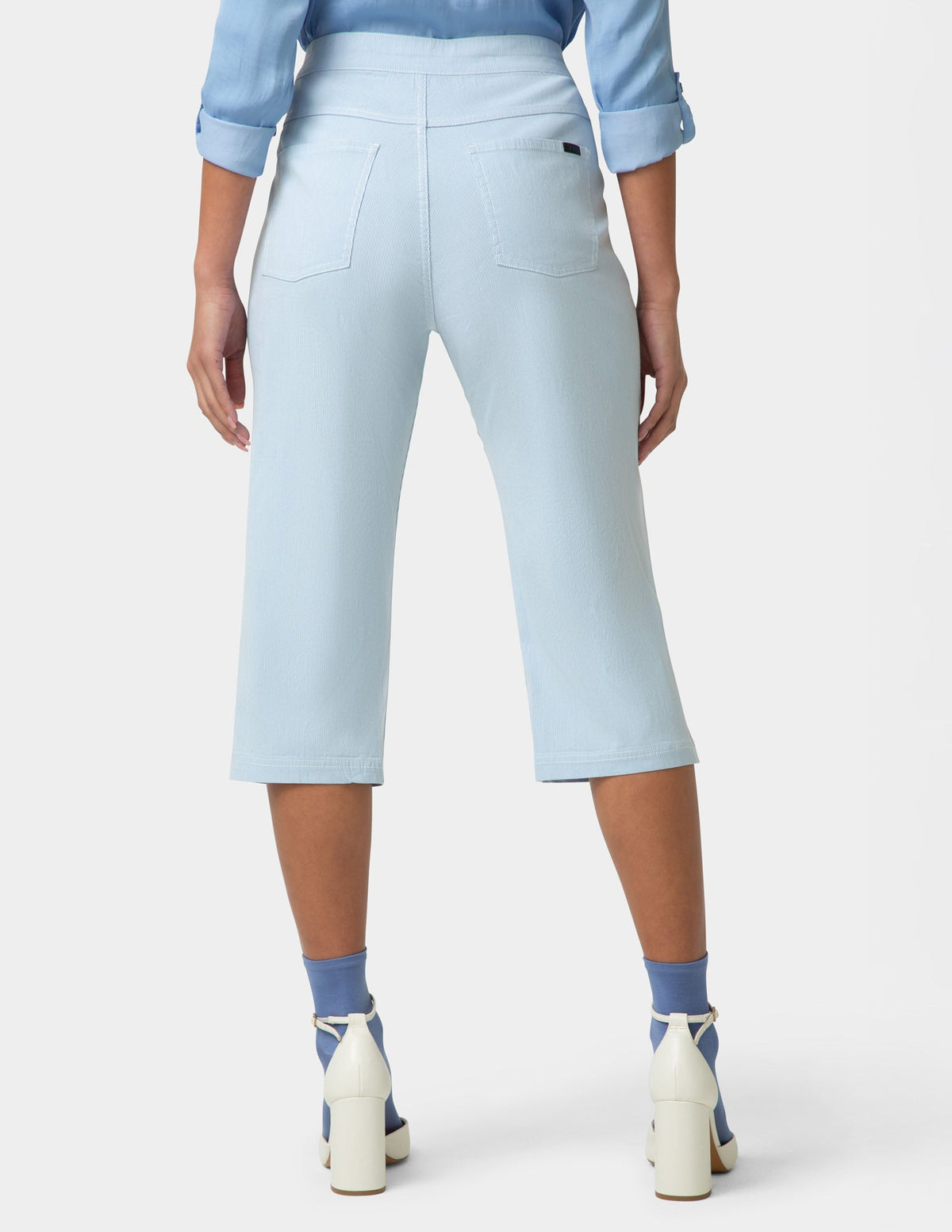 Spring Stripe Pedal Pusher - Blue | Hue
