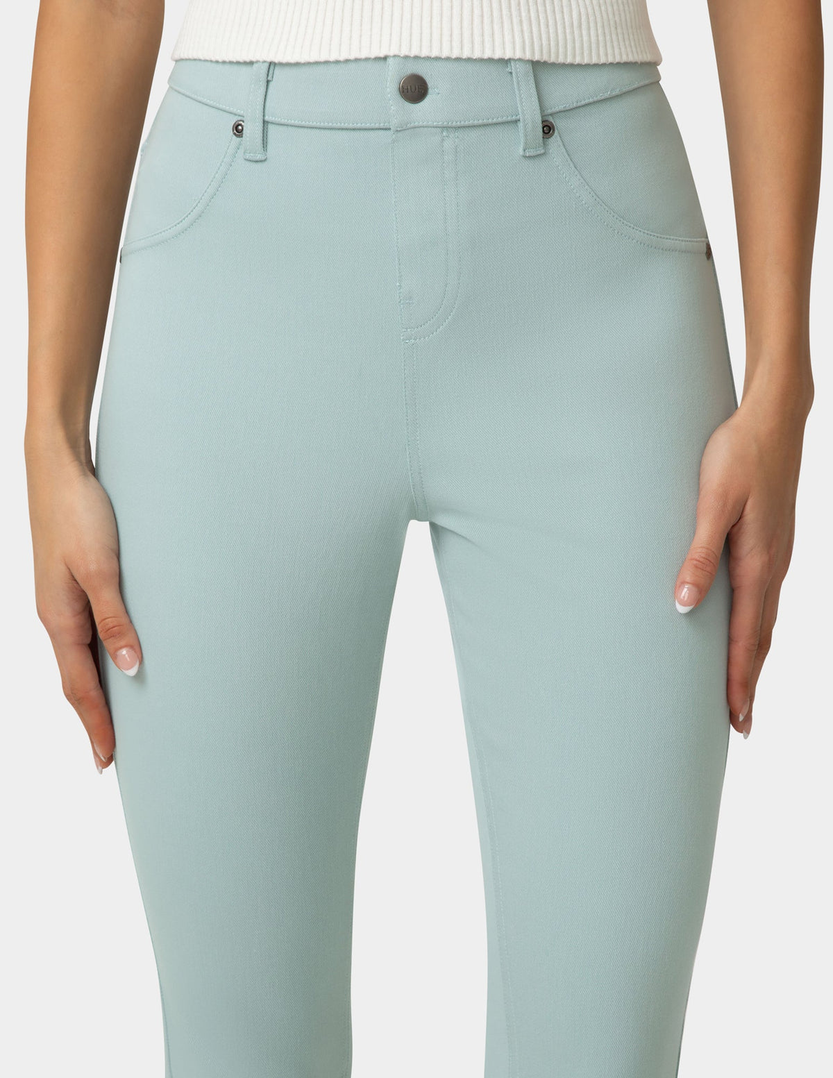 Hi-Rise Ultra Soft Denim Capri Legging - Gray Mist | Hue
