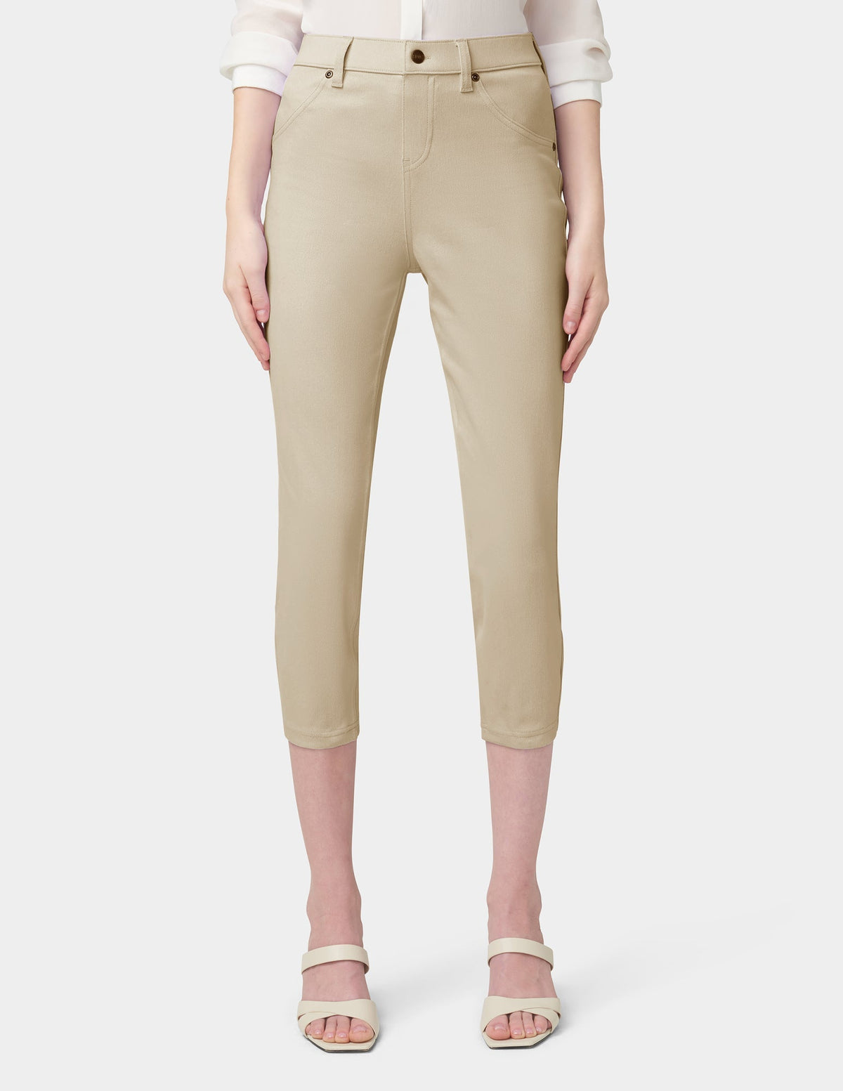 Hi-Rise Ultra Soft Denim Capri Legging - White Pepper | Hue