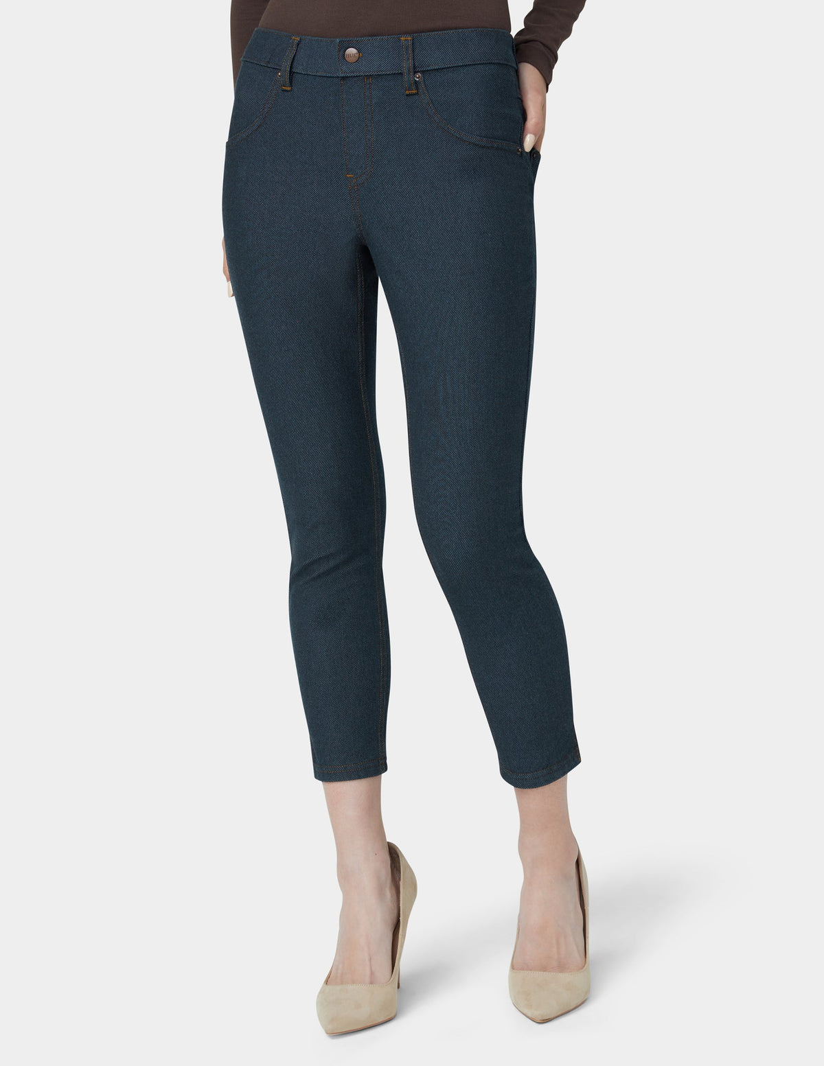Essential Denim Mid-Rise Capri - Deep Indigo Wash | Hue