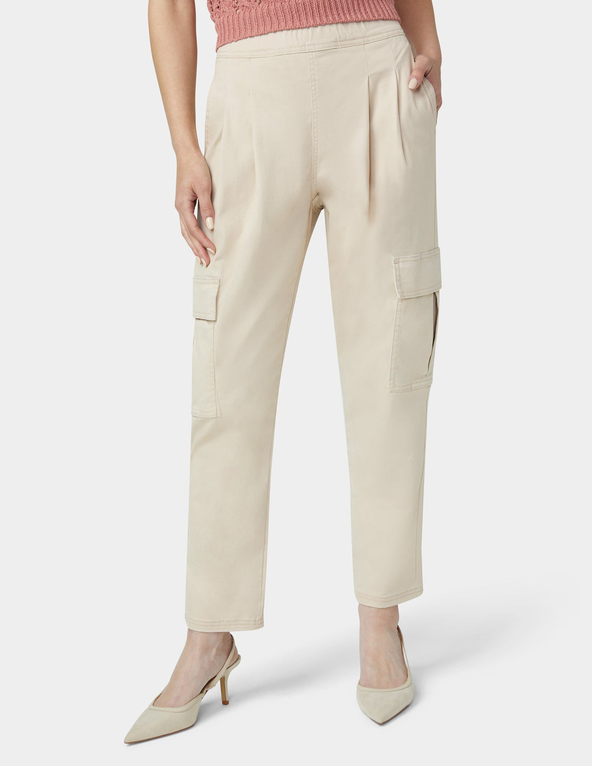 Chinosoft Tapered Cargo Pants - Linen | Hue