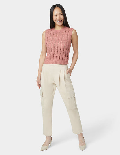 Chinosoft Tapered Cargo Pants - Linen | Hue