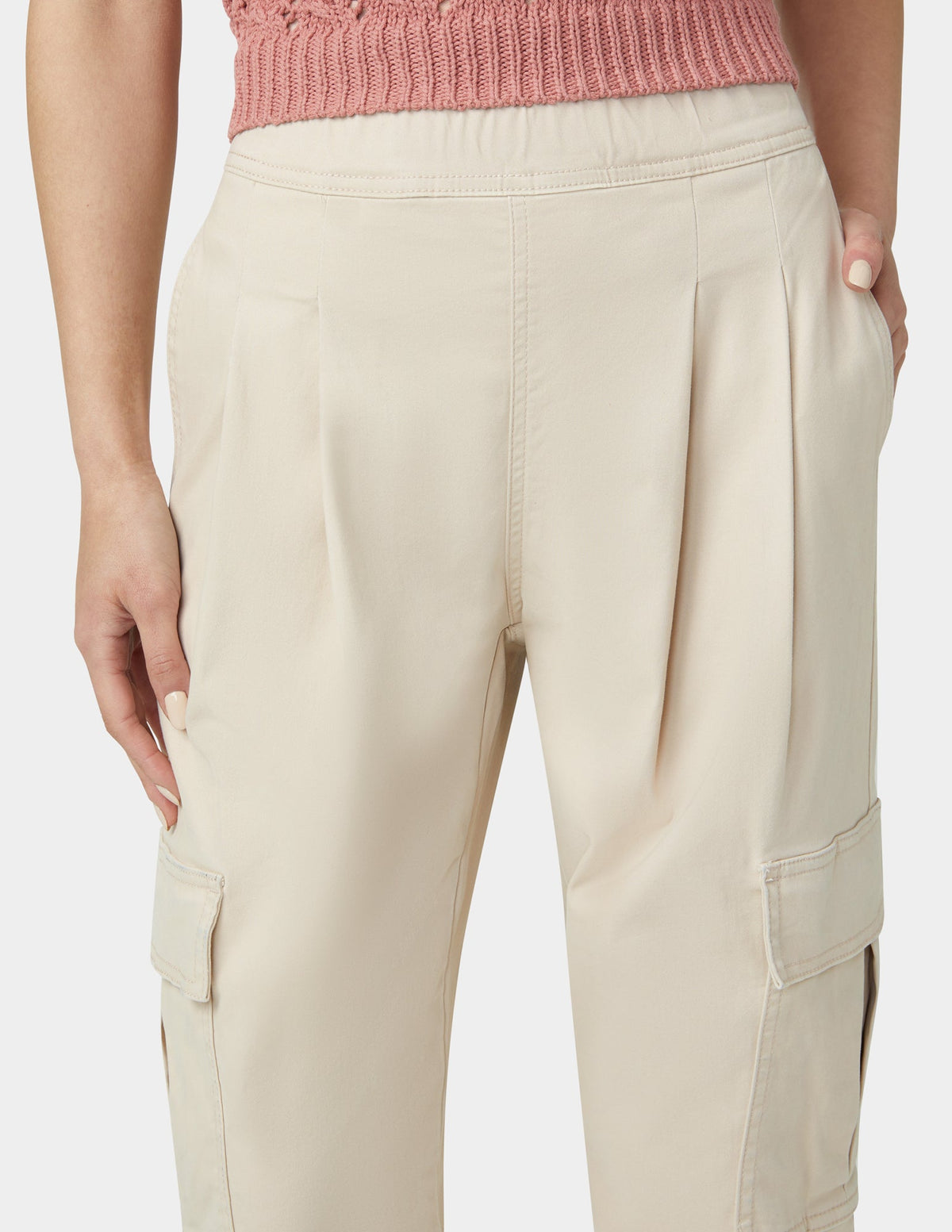 Chinosoft Tapered Cargo Pants - Linen | Hue