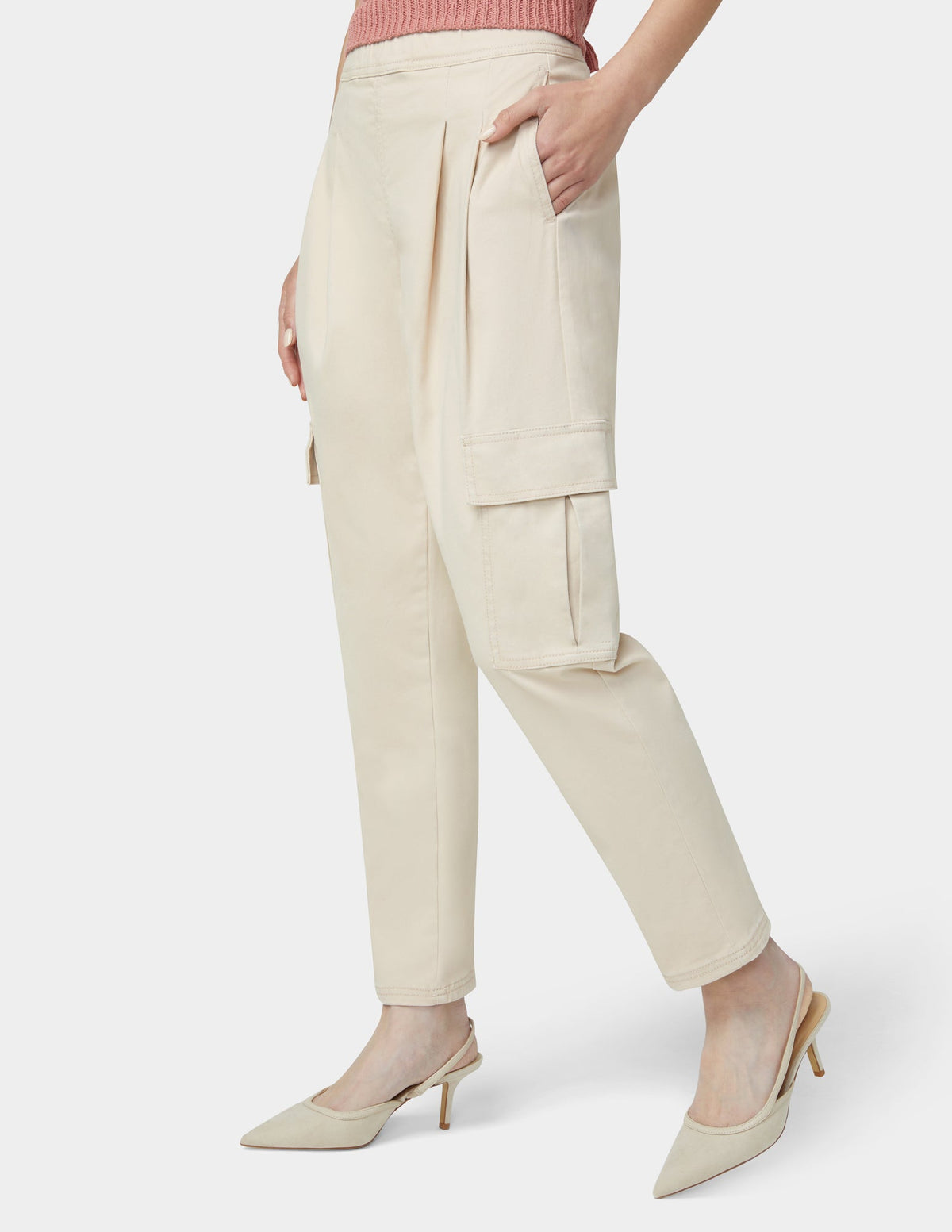 Chinosoft Tapered Cargo Pants - Linen | Hue