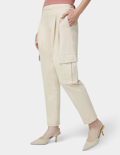 Chinosoft Tapered Cargo Pants - Linen | Hue
