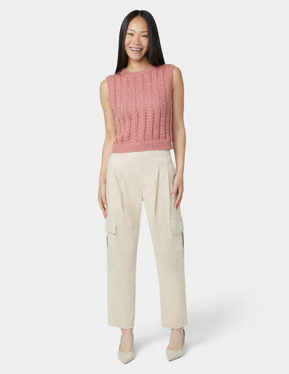 Chinosoft Tapered Cargo Pants - Linen | Hue