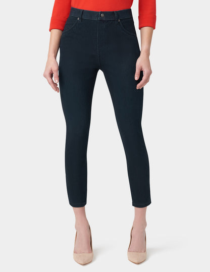 Ultra Soft Denim High Waist Skimmer - Black Indigo Wash | Hue