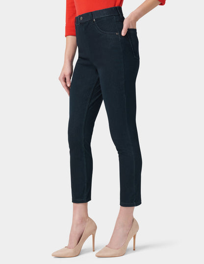 Ultra Soft Denim High Waist Skimmer - Black Indigo Wash | Hue
