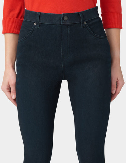 Ultra Soft Denim High Waist Skimmer - Black Indigo Wash | Hue