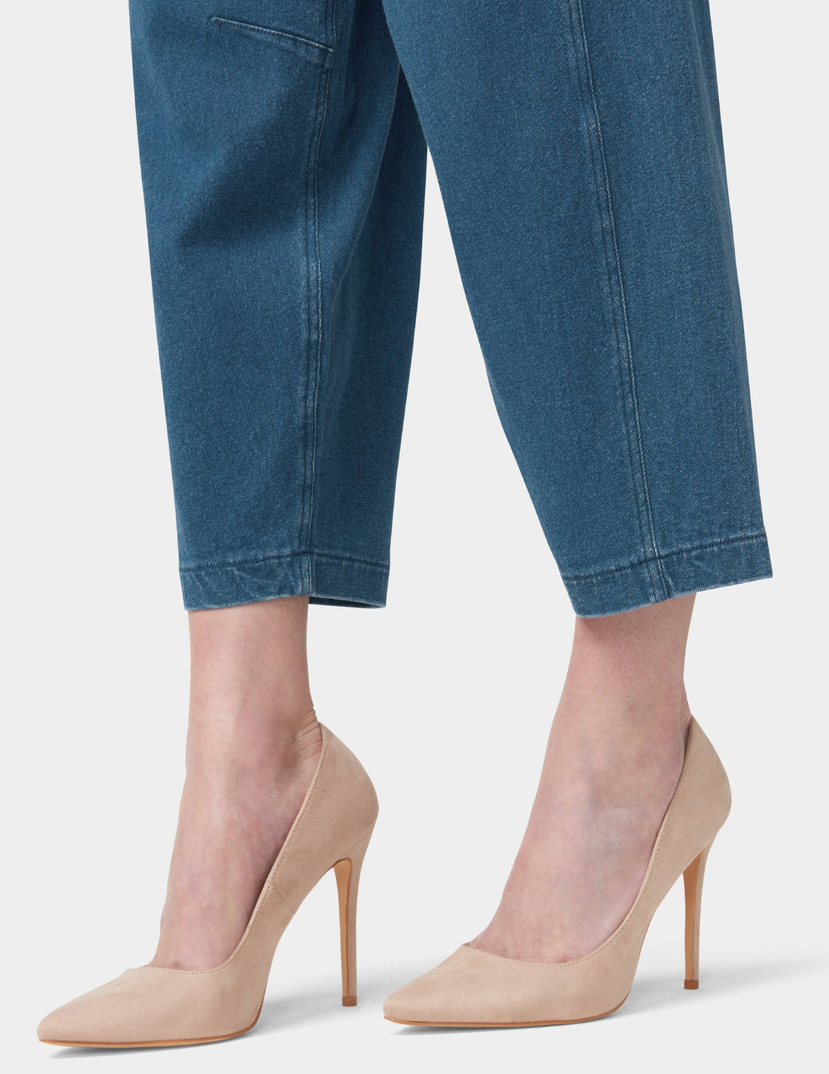 Denim Barrel Leg Skimmer - Medium Wash | Hue