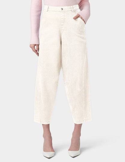 Denim Barrel Leg Skimmer - Off White | Hue