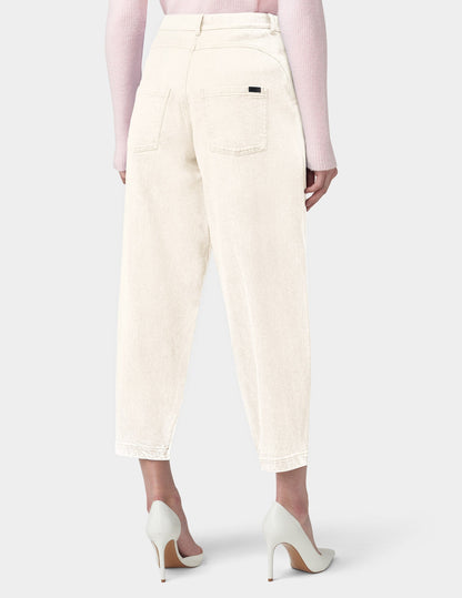 Denim Barrel Leg Skimmer - Off White | Hue