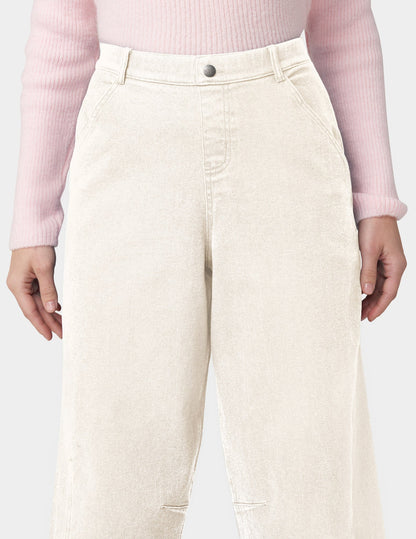 Denim Barrel Leg Skimmer - Off White | Hue
