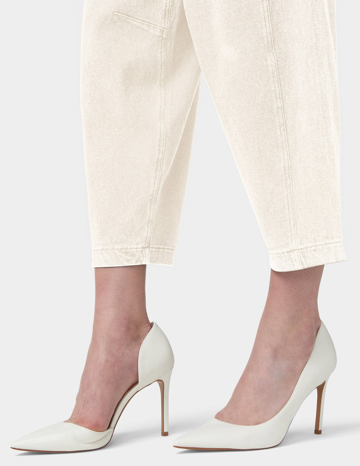 Denim Barrel Leg Skimmer - Off White | Hue