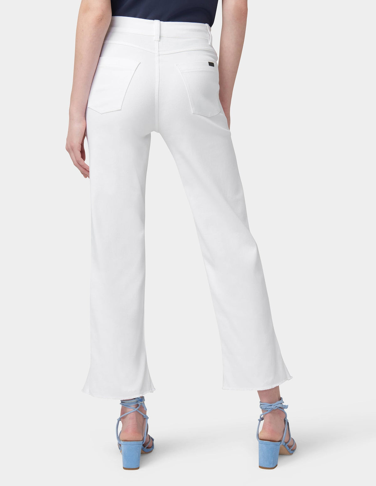 Ruffle Hem Denim Skimmer - White | Hue