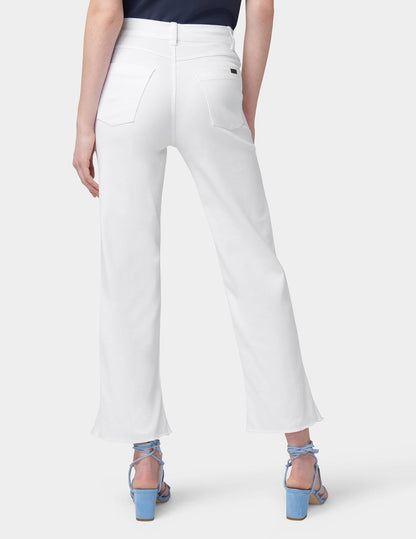 Ruffle Hem Denim Skimmer - White | Hue
