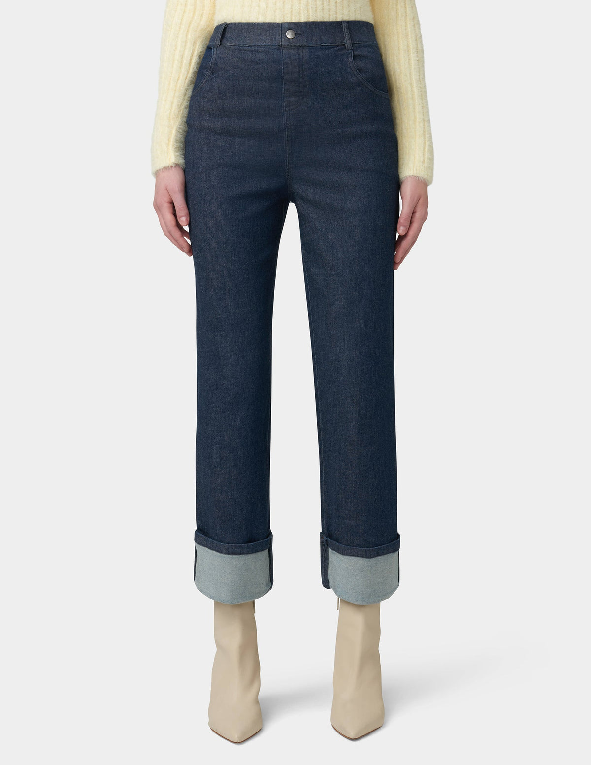 Cuffed Denim Skimmer - Dark Rinse Wash | Hue