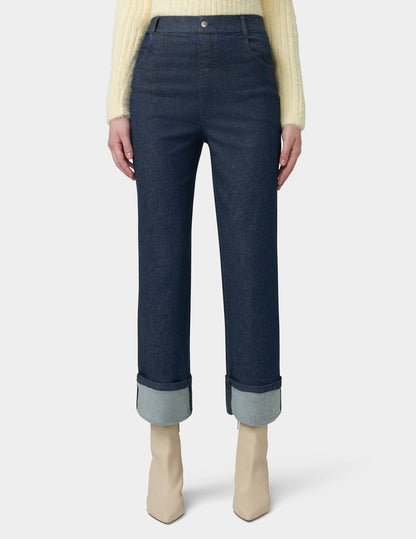 Cuffed Denim Skimmer - Dark Rinse Wash | Hue