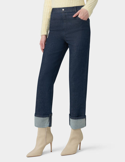 Cuffed Denim Skimmer - Dark Rinse Wash | Hue
