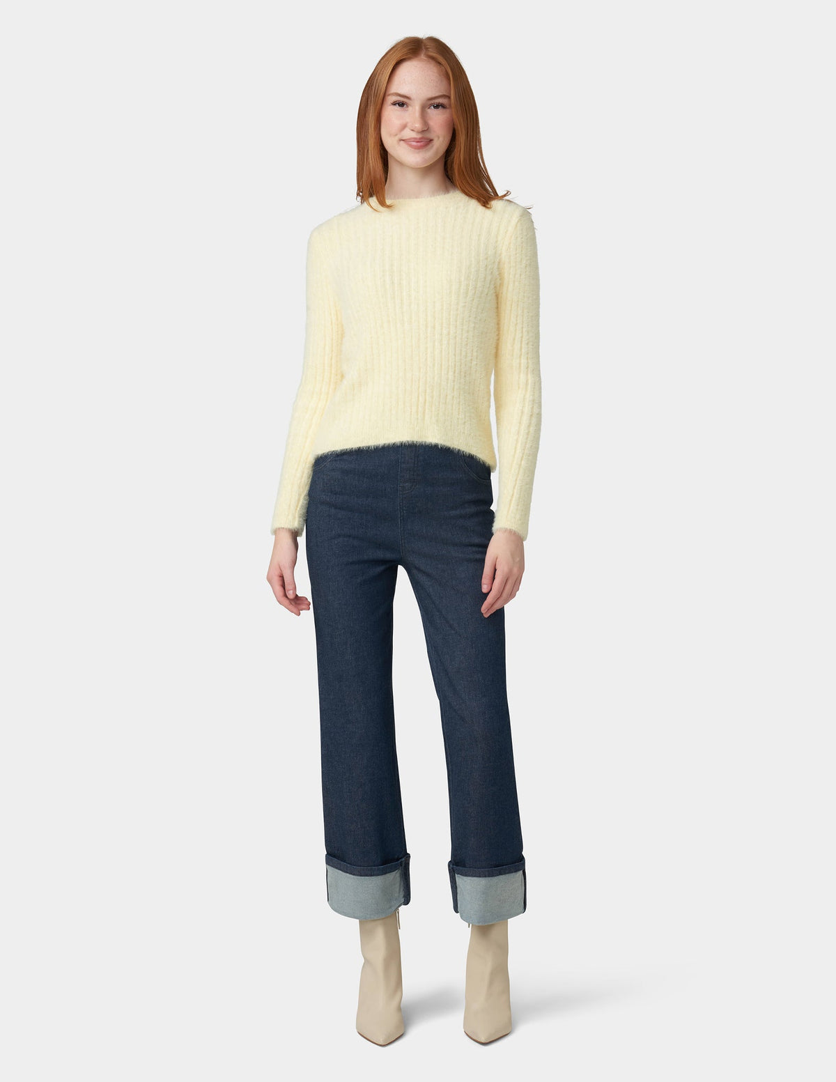 Cuffed Denim Skimmer - Dark Rinse Wash | Hue