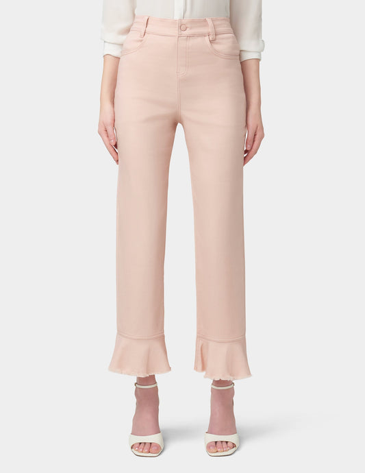 Ruffle Hem Denim Skimmer - Pale Blush | Hue