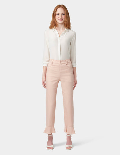 Ruffle Hem Denim Skimmer - Pale Blush | Hue