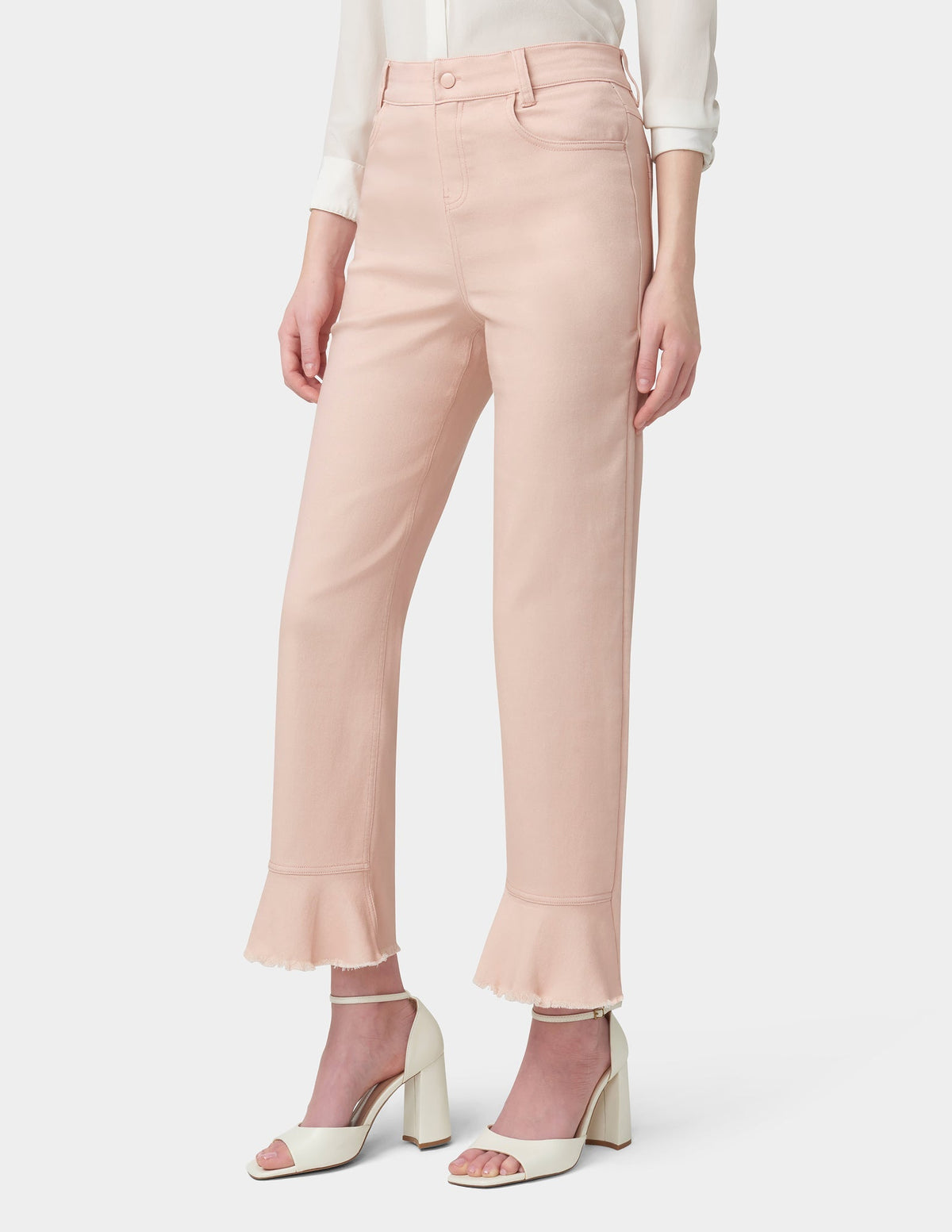 Ruffle Hem Denim Skimmer - Pale Blush | Hue