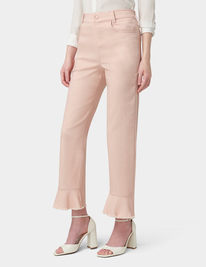 Ruffle Hem Denim Skimmer - Pale Blush | Hue