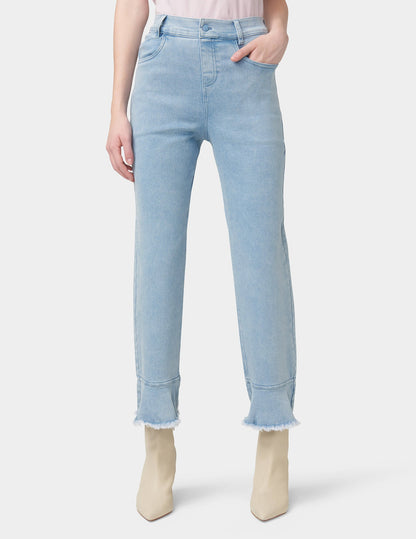 Ruffle Hem Denim Skimmer - Classic Light Wash | Hue