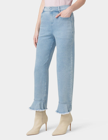 Ruffle Hem Denim Skimmer - Classic Light Wash | Hue