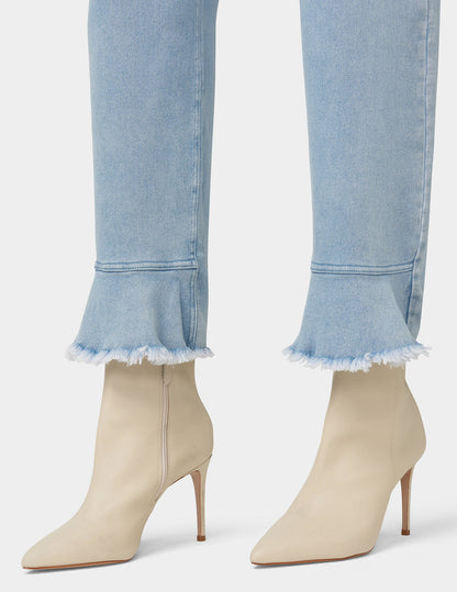 Ruffle Hem Denim Skimmer - Classic Light Wash | Hue
