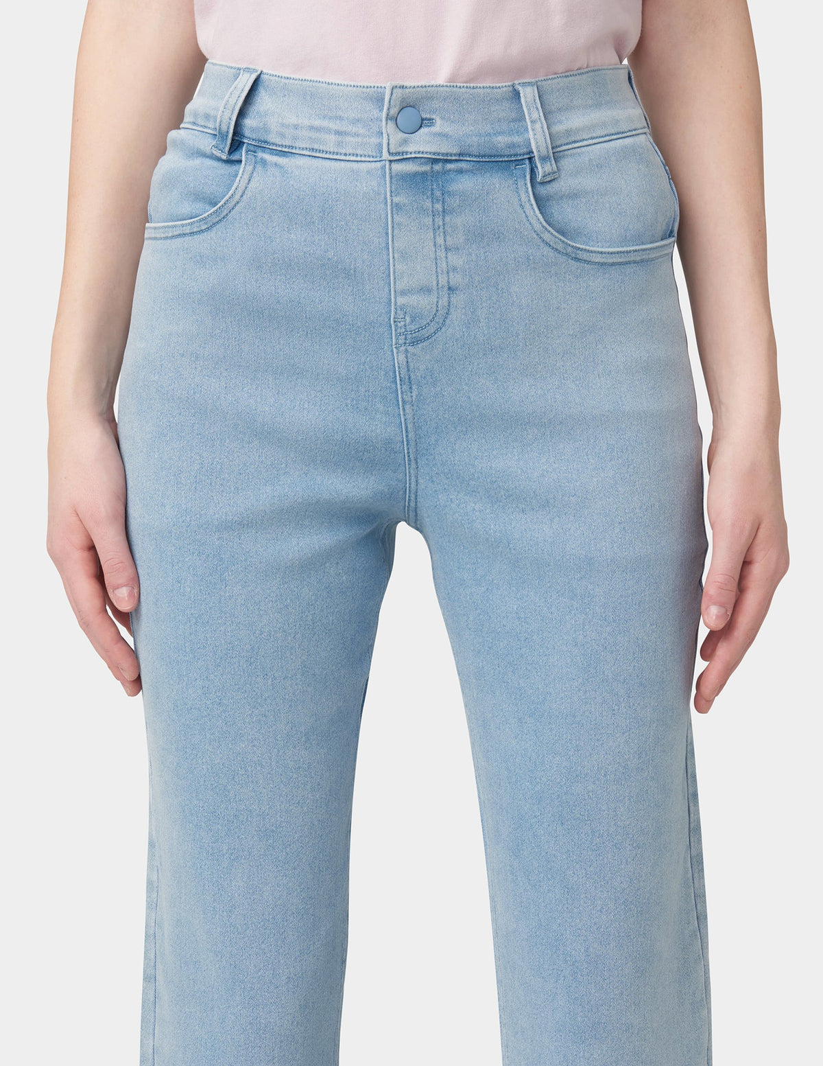 Ruffle Hem Denim Skimmer - Classic Light Wash | Hue