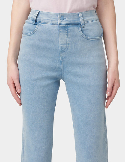 Ruffle Hem Denim Skimmer - Classic Light Wash | Hue